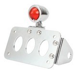 12V Side Mount License Plate Brake Stop Tail Light Lamp Chrome Bullet Taillight With Bracket Harley